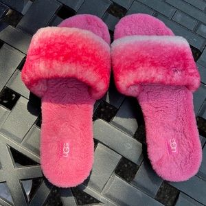 Pink Fluffy UGG Slippers